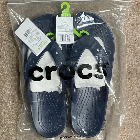 CROCS Shoes Crocs Baya Il Flip Navy Blue Croc Flip Flops Shower